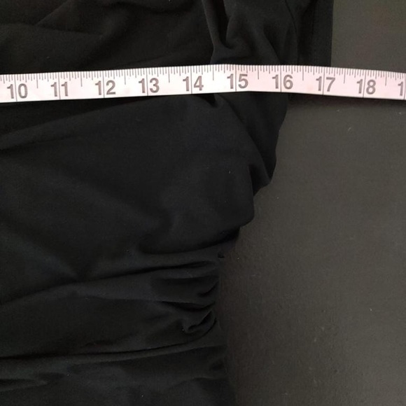 S.L Fashions Sz.8 Dress Woman’s Black Than Fit And Flare Layered Gathered - Picture 9 of 10